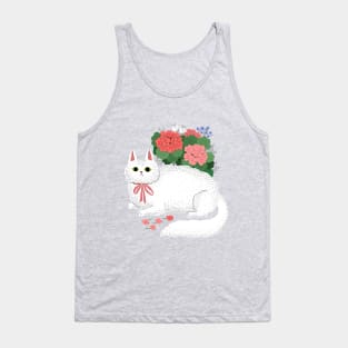 Fancy White Cat Tank Top